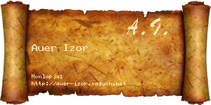 Auer Izor névjegykártya